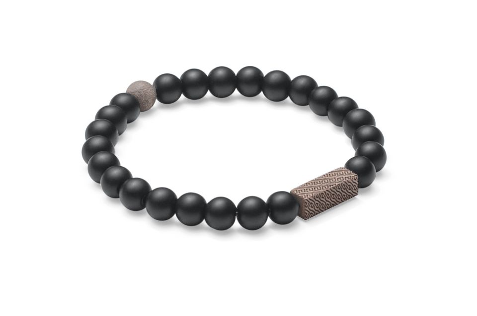 Luxusní náramek z černého onyxu BeWooden Aliq Bracelet