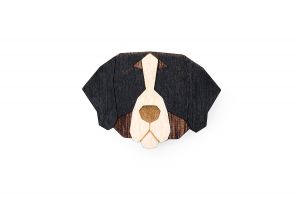 Dřevěná brož Bernese Mountain Dog Brooch