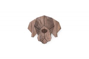Dřevěná brož Neapolitan Mastiff Brooch
