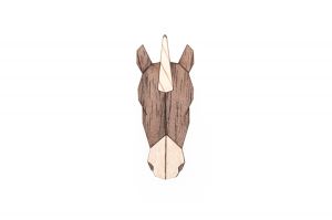 Dřevěná brož Unicorn Brooch