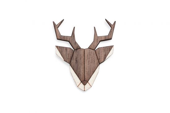 Dřevěná brož Deer Brooch