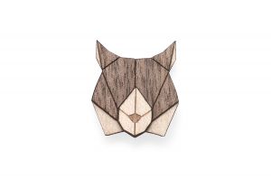 Dřevěná brož Lynx Brooch