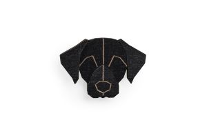 Dřevěná brož Black Labrador Brooch