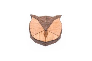 Dřevěná brož Owl Brooch