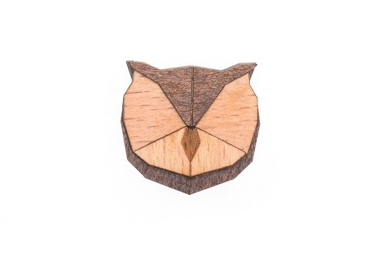 Dřevěná brož Owl Brooch