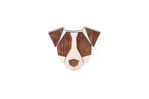 Dřevěná brož Jack Russell Brooch