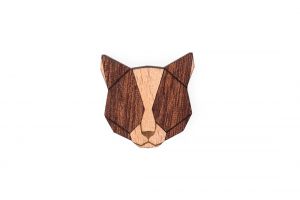 Dřevěná brož Red Cat Brooch