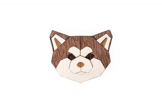 Dřevěná brož Akita Inu Brooch