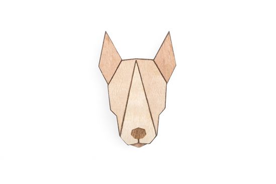 Dřevěná brož Bull Terrier Brooch