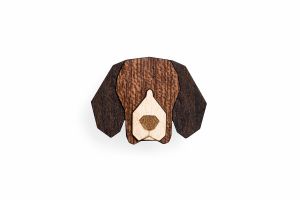 Dřevěná brož Beagle Brooch