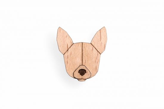 Dřevěná brož Chihuahua Brooch