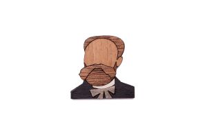 Dřevěná brož Antonín Brooch