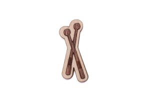 Dřevěná brož Drumsticks Brooch