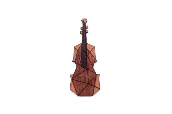 Dřevěná brož Violin Brooch