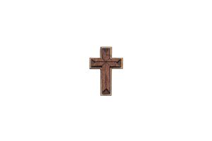 Dřevěná brož Agnus Cross Brooch