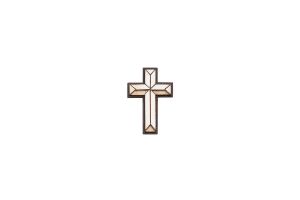 Dřevěná brož Maria Cross Brooch Dřevěná brož Maria Cross Brooch