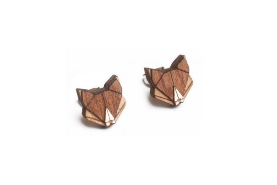 Dřevěné náušnice Fox Earrings