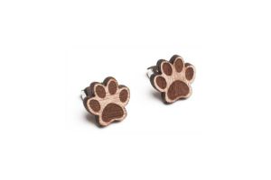 Dřevěné náušnice Paw Earrings