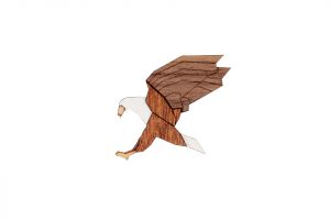 Dřevěná brož Eagle Brooch