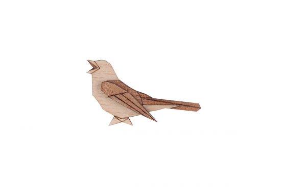 Dřevěná brož Nightingale Brooch