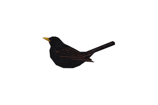Dřevěná brož Blackbird Brooch