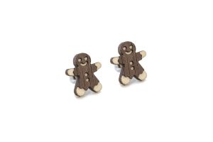 Dřevěné náušnice Gingerbread Earrings