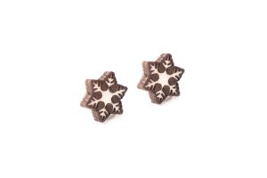  Dřevěné náušnice Brunn Snowflake Earrings
