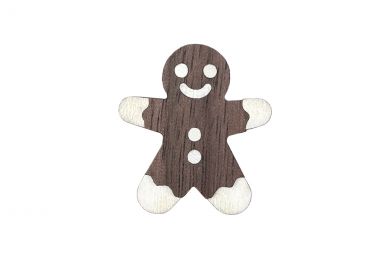 Dřevěná brož Gingerbread Brooch