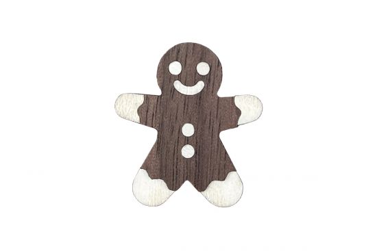 Dřevěná Gingerbread brož