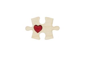 Dřevěná brož Puzzle 1 Brooch