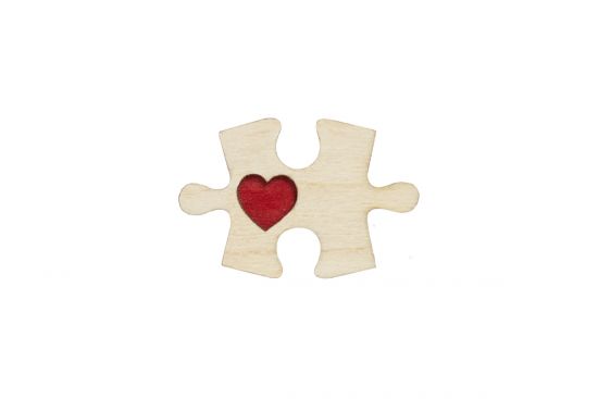 Dřevěná brož Puzzle 1 Brooch
