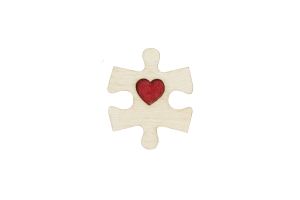 Dřevěná brož Puzzle 2 Brooch