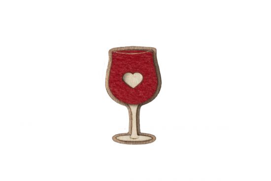 Dřevěná brož Red Wine Brooch