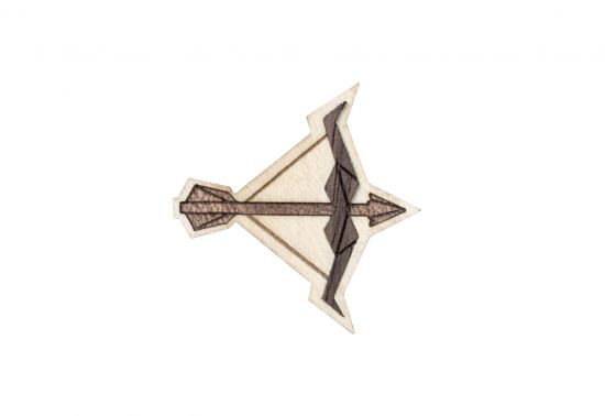 Dřevěná brož Sagittarius Brooch
