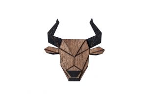Dřevěná brož Taurus Brooch