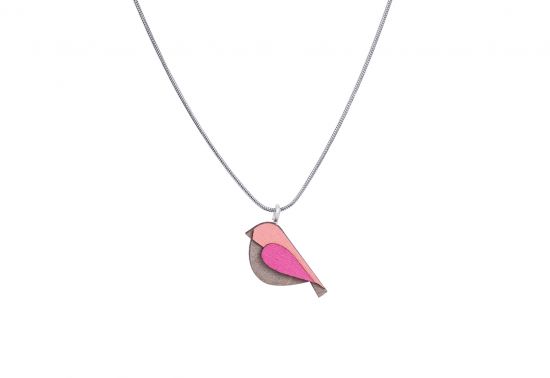 Dřevěný přívěsek Pink Bird Pendant