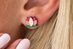 Pink Lotus Earrings