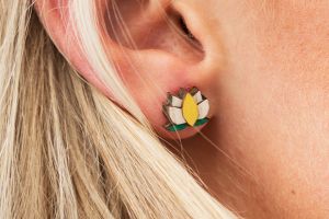 Yellow Lotus Earrings