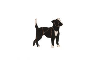 Dřevěná brož Walking Darkdog Brooch
