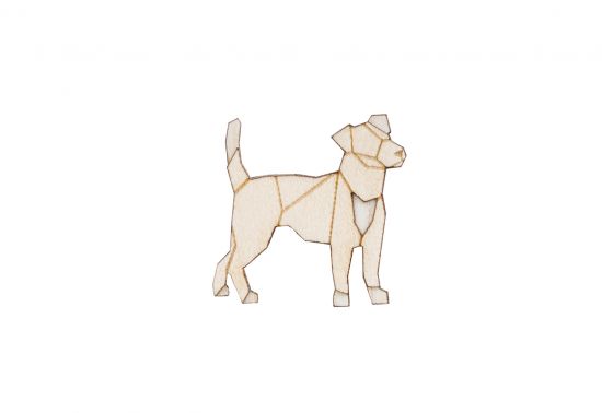 Dřevěná brož Walking Lightdog Brooch