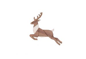 Dřevěná brož Jumping Deer Brooch