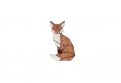 Dřevěná brož Sitting Fox Brooch