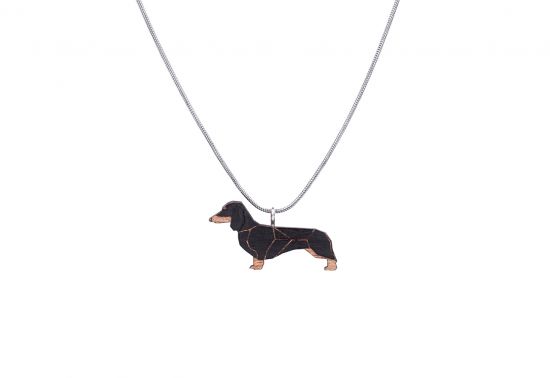 Dřevěný přívěsek Walking Dachshund Pendant