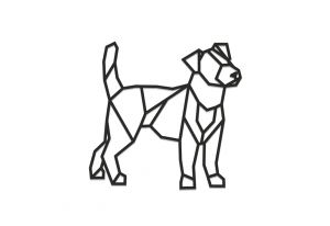 Dřevěná dekorace Walking Dog Siluette