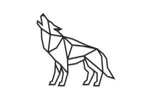 Dřevěná dekorace Walking Wolf Siluette