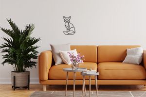 Dřevěná dekorace Sitting Fox Siluette