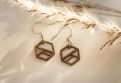 Dřevěné náušnice Hexaline Earrings