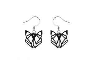 Dřevěné náušnice Black Foxy Earrings