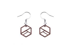 Dřevěné náušnice Hexaline Earrings