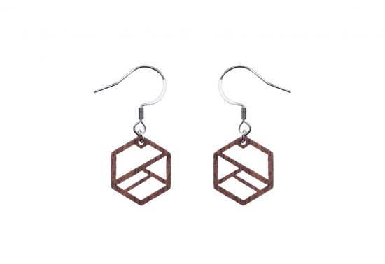 Dřevěné náušnice Hexaline Earrings